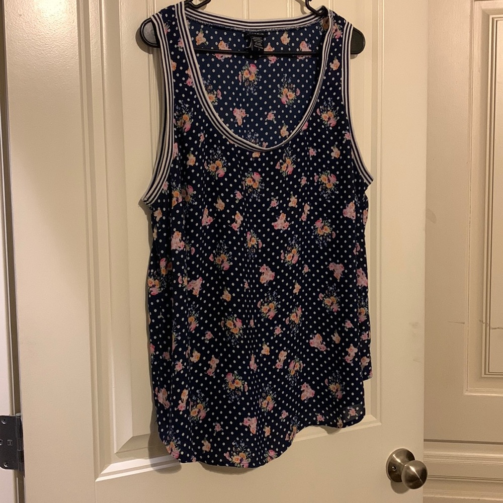 Polka dot/floral tank